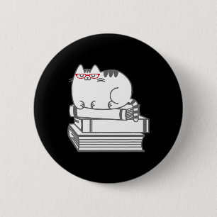 Niedlich Book Nerd Cat - Funny Nerdy Kitten Shirt Button
