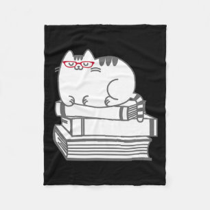 Niedlich Book Nerd Cat - Funny Nerdy Kitten Shirt Fleecedecke