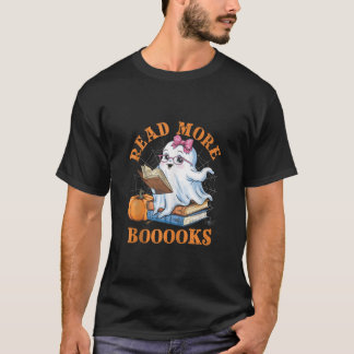 Niedlich Books Ghost Read more Boooks Funny Teache T-Shirt