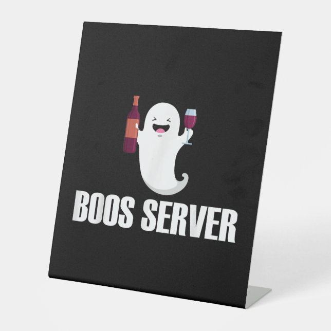 Niedlich Boos Server Barkeeper Bedienung Halloween Sockelschild (Vorderseite)