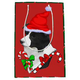 Niedlich Border Collie Christmas Merry Mittlere Geschenktüte