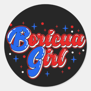 Niedlich Boricua Girl Puerto Rico Glitzer Sticker