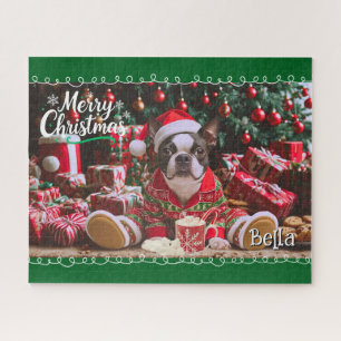 Niedlich Boston Terrier Christmas Pajamas Personal Puzzle