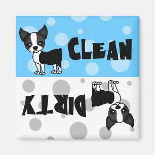 Niedlich Boston Terrier Clean Dirty Disshwasher Ma Magnet