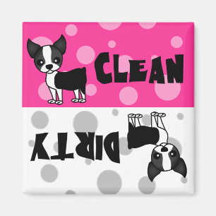 Niedlich Boston Terrier Clean Dirty Disshwasher Ma Magnet