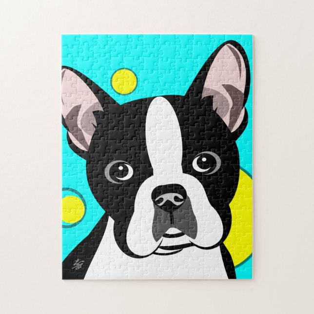 Niedlich Boston Terrier Dog Jigsaw Puzzle (Vertikal)