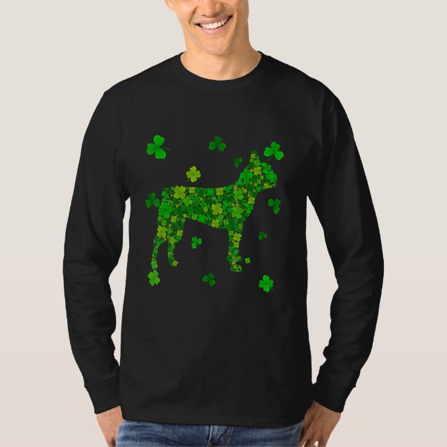 Niedlich Boston Terrier Dog Kleeblatt Irish St Pat T-Shirt (Vorderseite)