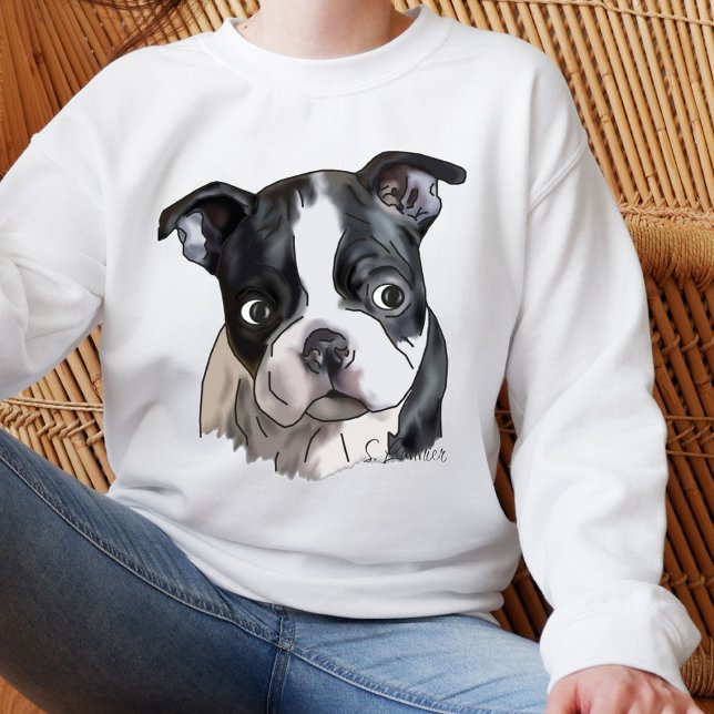 Niedlich Boston Terrier Dog Sweatshirt (Von Creator hochgeladen)