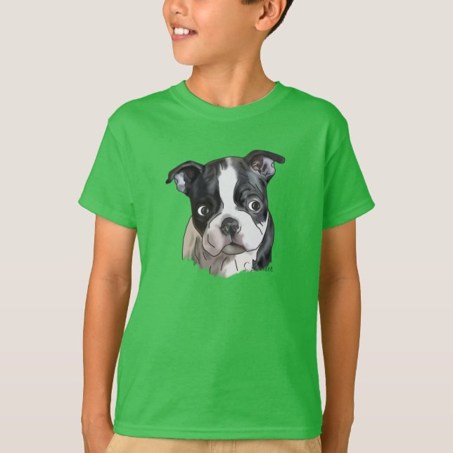 Niedlich Boston Terrier Dog T-Shirt (Vorderseite)
