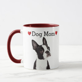 Niedlich Boston Terrier Heart Dog Mama Welpe Tasse