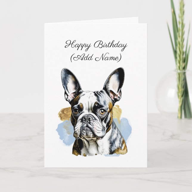 Niedlich Boston Terrier Personalisiert Geburtstag Karte (Vorderseite)