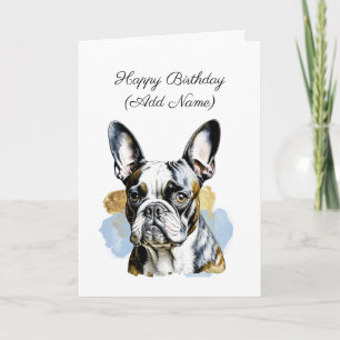 Niedlich Boston Terrier Personalisiert Geburtstag Karte