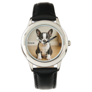 Niedlich Boston Terrier Personalisiert Kid's Armbanduhr