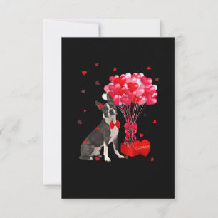 Niedlich Boston Terrier Valentinstag Heart Dog Lov RSVP Karte