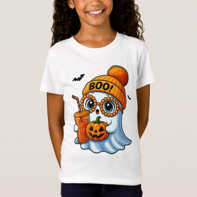 Niedlich-Bougee-Ghost-Halloween T-Shirt (Vorderseite)