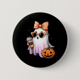 Niedlich Bougie Ghost Kaffee Pumpkin Spooky Season Button