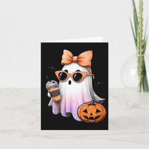 Niedlich Bougie Ghost Kaffee Pumpkin Spooky Season Karte