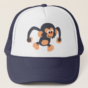 Niedlich Bouncy Cartoon Chimpanzee Hat Truckerkappe