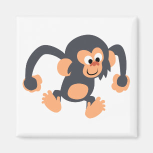 Niedlich Bouncy Cartoon Chimpanzee Magnet
