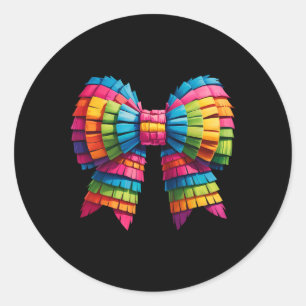 Niedlich Bow Coquette Funny Cinco Runder Aufkleber