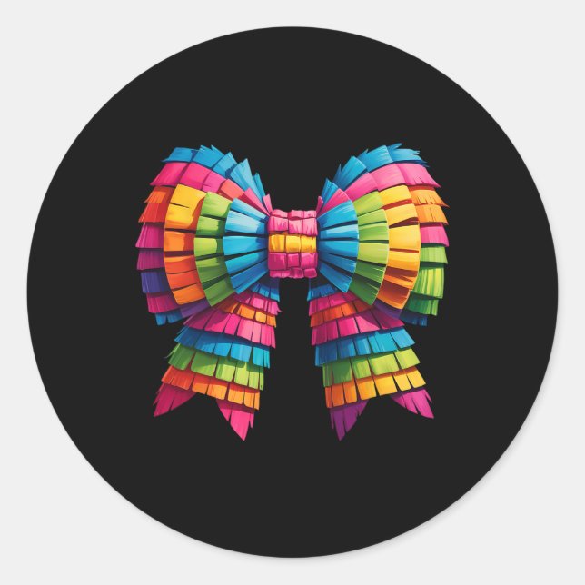 Niedlich Bow Coquette Funny Cinco Runder Aufkleber (Vorderseite)