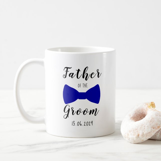 Niedlich Bow Krawatte Vater der Groom Personalisie Kaffeetasse (Mit Donut)