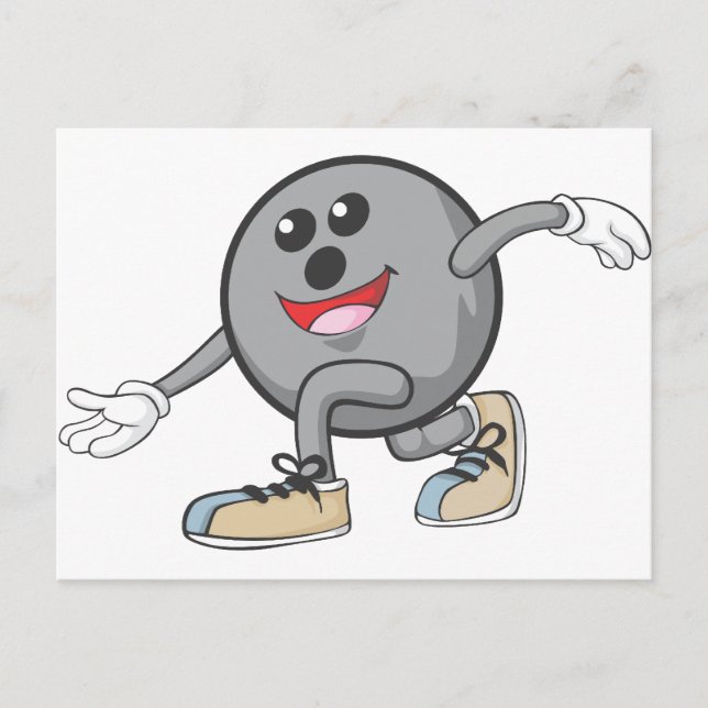 Niedlich Bowling Ball Player Postkarte (Vorderseite)