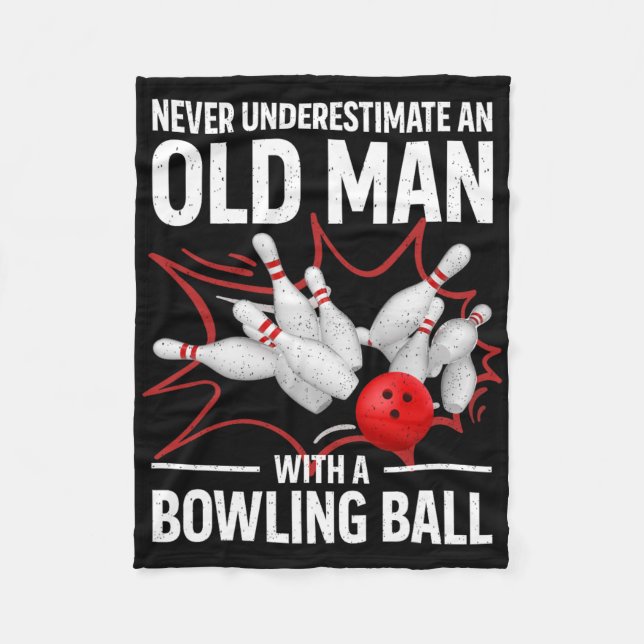 Niedlich Bowling Women Men Grandpa Bowler Team Bow Fleecedecke (Vorderseite)