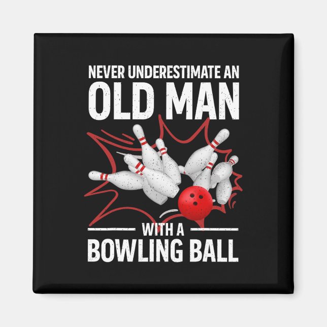 Niedlich Bowling Women Men Grandpa Bowler Team Bow Magnet (Vorne)