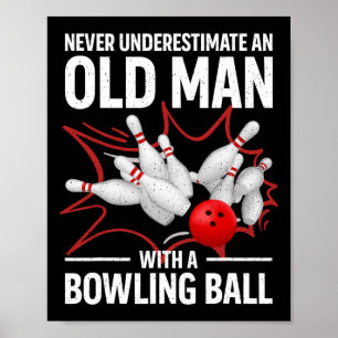 Niedlich Bowling Women Men Grandpa Bowler Team Bow Poster