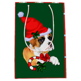 Niedlich Boxer Dog Christmas Merry Mittlere Geschenktüte