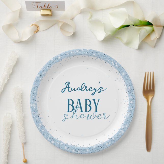 Niedlich Boy Baby Dusche Pappteller (Hochzeit)
