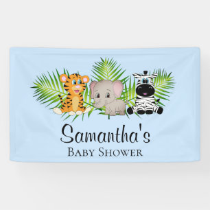 Niedlich Boy Blue Baby Dusche Safari Jungle Banner