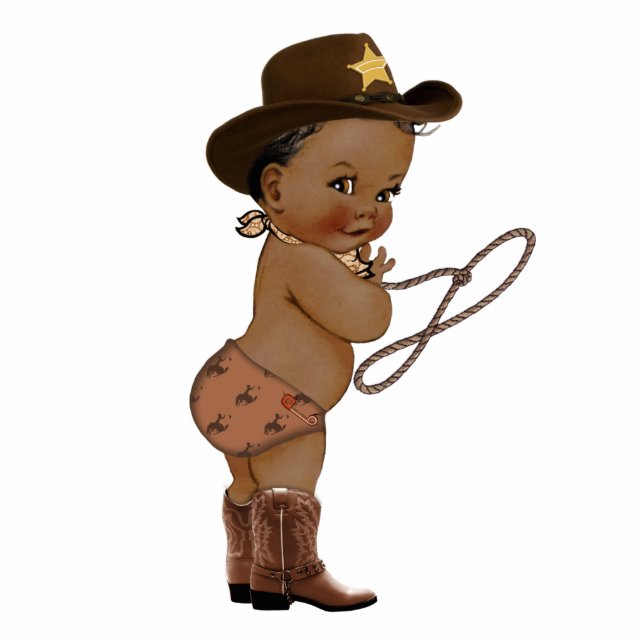 Niedlich Boy Cowboy Babydusche Topper Cutout Freistehende Fotoskulptur (Vorne)