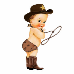 Niedlich Boy Cowboy Babydusche Topper Freistehende Fotoskulptur