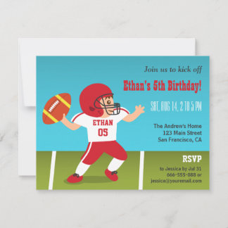 Niedlich Boy Football Geburtstagsparty Einladungen