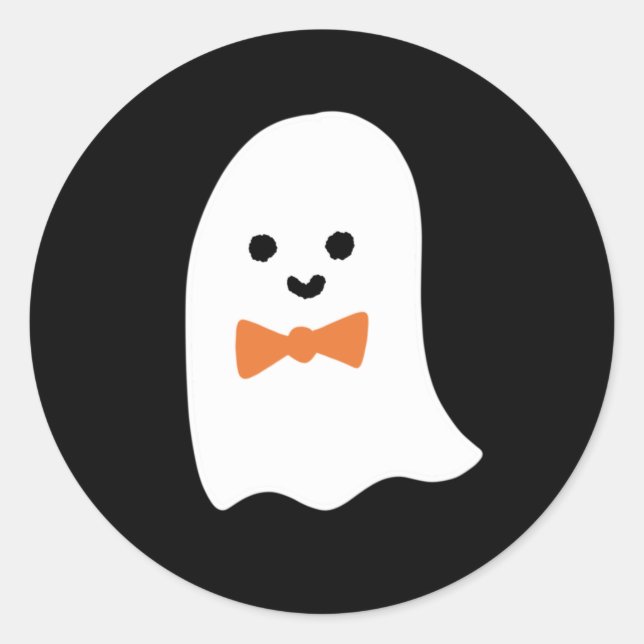 Niedlich Boy Ghost Runder Aufkleber (Vorderseite)