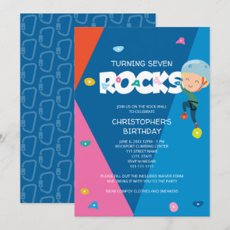 Niedlich Boy Rock Klettern Geburtstagseinladung Einladung