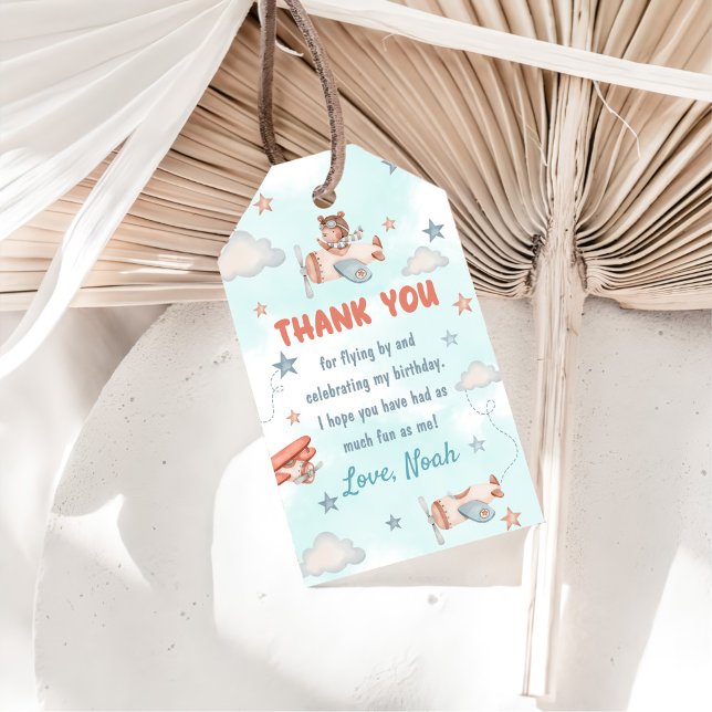 Niedlich Boy's Airplane Thema 1. Geburtstag Party Geschenkanhänger (Von Creator hochgeladen)