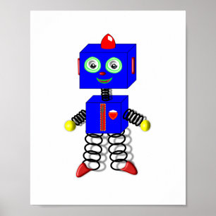 Niedlich Boys Room Robot Picture Poster Dekoration