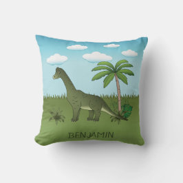 Niedlich Brachiosaurus Dinosaur Blue Sky Individue Kissen