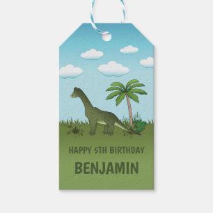 Niedlich Brachiosaurus Dinosaur Happy Geburtsname Geschenkanhänger