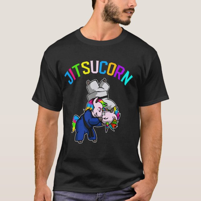 Niedlich-Brasilianer Jiu Jitsu Jitsucorn Unicorn T-Shirt (Vorderseite)
