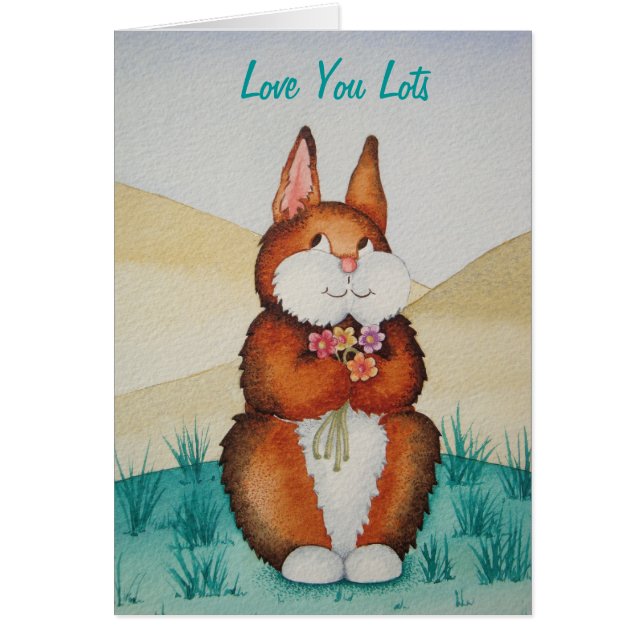 niedlich braun Bunny mit bunten Blume (Vorne)