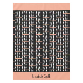 Niedlich-braune, schwarze und weiße, fette Quadrat Tischdecke