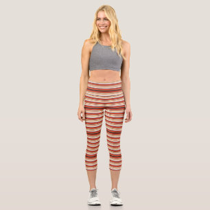 Niedlich-braune Streifen Capri Leggings