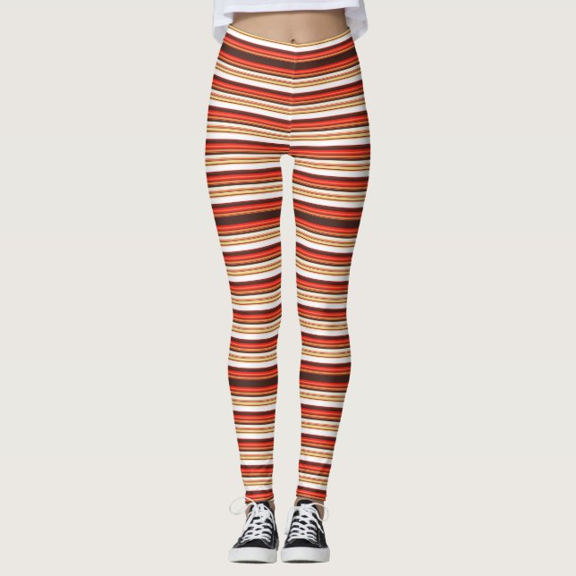 Niedlich-braune Streifen Leggings (Vorderseite)