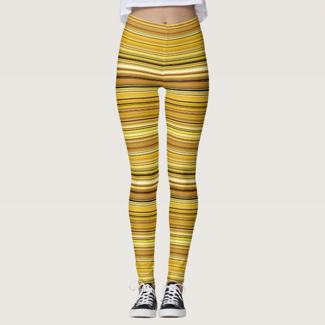Niedlich-braune Streifen Leggings (Vorderseite)