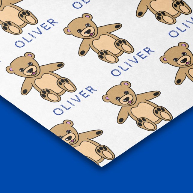 Niedlich-braune Teddy-Bärenbezeichnung Seidenpapier (Von Creator hochgeladen)