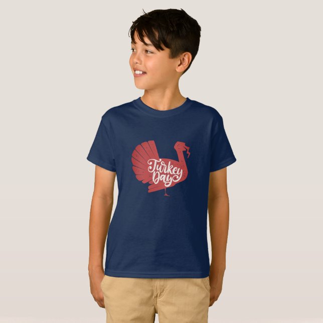 Niedlich-braune Türkei Form mit Text-Typografie T-Shirt (Vorne ganz)